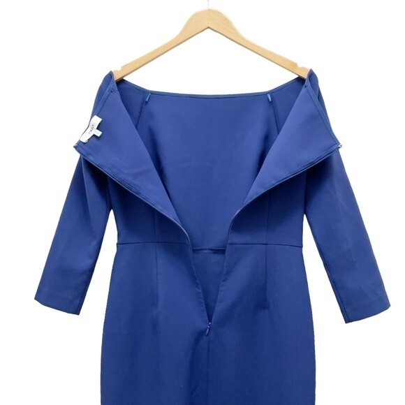 LIKELY Duchess Dress Royal Blue OTS Off The Shoulder Bodycon Midi Women’s Size 6 - Picture 9 of 13